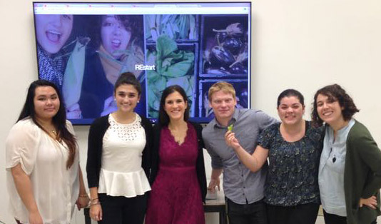 Seniors in the Advanced UX class gave special presentations of their projects, geared toward behavior change around sustainability, to a diverse audience from across the university Senior Presentations
